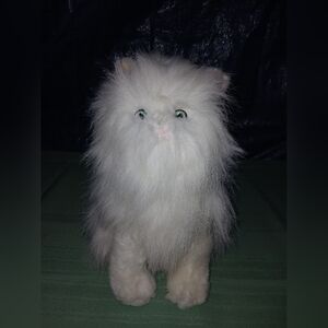 Vintage AMERICA WEGO 11" Angora White Plush Cat